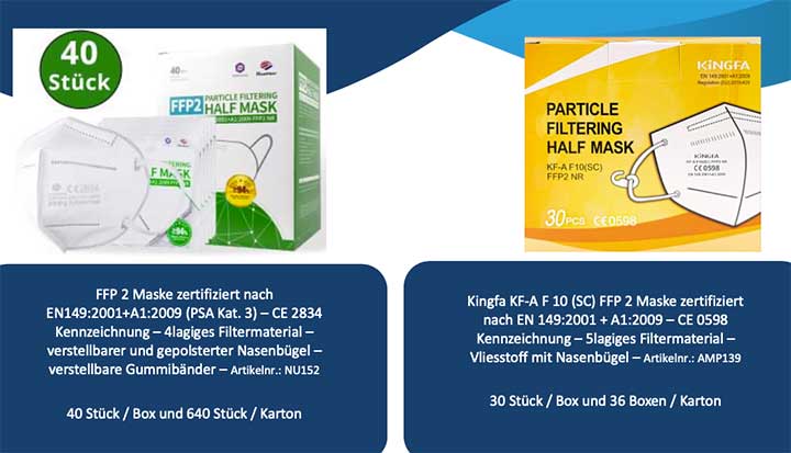 FFP2-Masken im Angebot